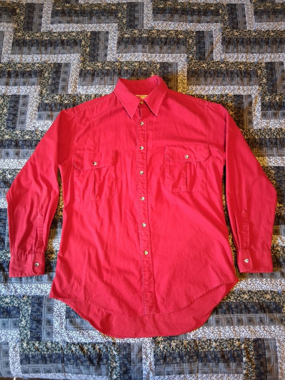 VTG 1970s Woods Bag & Canvas Expedition Long Sleeve Red Shirt Adult L Workwear
